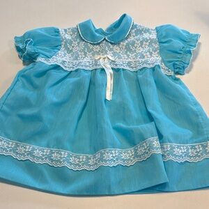 Vintage Blue Lace Baby Dress